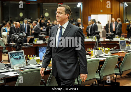 Brüssel, Bxl, Belgien. 24. Oktober 2013. Der britische Premierminister David Cameron zu Beginn der EU-Gipfel in Brüssel am 24.10.2013 von Wiktor Dabkowski Credit: Wiktor Dabkowski/ZUMAPRESS.com/Alamy Live News Stockfoto