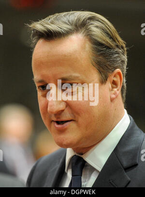 Brüssel, Bxl, Belgien. 24. Oktober 2013. Der britische Premierminister David Cameron zu Beginn der EU-Gipfel in Brüssel am 24.10.2013 von Wiktor Dabkowski Credit: Wiktor Dabkowski/ZUMAPRESS.com/Alamy Live News Stockfoto