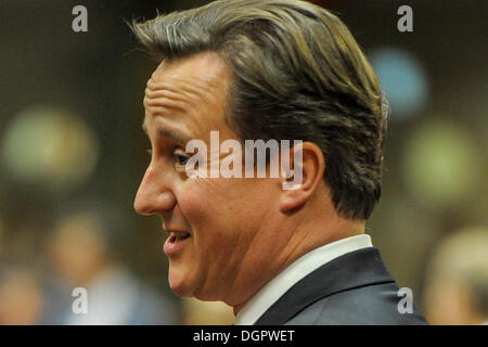 Brüssel, Bxl, Belgien. 24. Oktober 2013. Der britische Premierminister David Cameron zu Beginn der EU-Gipfel in Brüssel am 24.10.2013 von Wiktor Dabkowski Credit: Wiktor Dabkowski/ZUMAPRESS.com/Alamy Live News Stockfoto