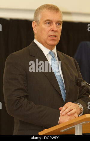 Greenwich, UK, 24. Oktober 2013, Andrew, Duke of York hält eine Rede bei der Eröffnung der Royal Greenwich University technischen Colleg Credit: Keith Larby/Alamy Live News Stockfoto