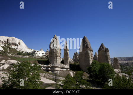 Feenkamine Felsformationen in Kappadokien. Türkei, Göreme. Stockfoto