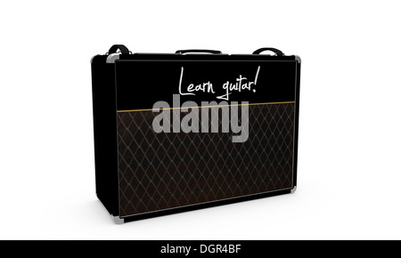 Gitarren-Amp isoliert auf weißem Hintergrund Stockfoto