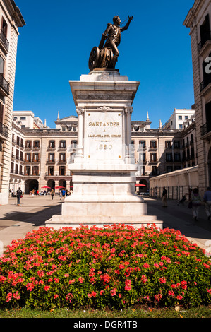 Estatua de Pedro Velarde, Santander, Kantabrien, España Stockfoto