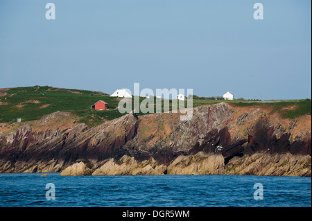 Das Bauernhaus Besucher Unterkunft, Insel Skokholm, South Pembrokeshire, Wales, Vereinigtes Königreich Stockfoto