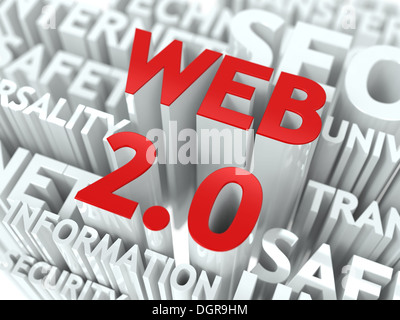 Konzept des Web 2.0. Stockfoto