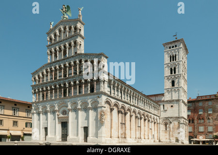 Basilika San Michele in Foro, Lucca, Toskana, Italien Stockfoto