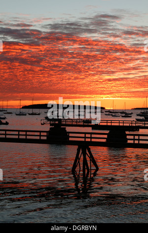 Götterdämmerung, Southwest Harbor, Maine Stockfoto