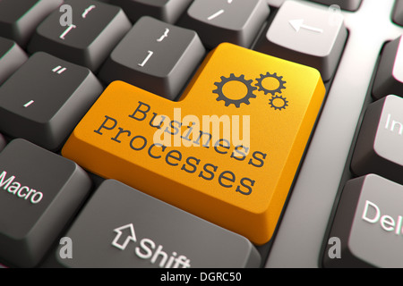 Tastatur mit Business-Prozesse-Taste. Stockfoto