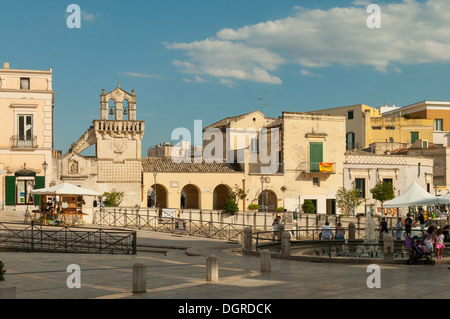 Piazza Vittorio Veneto, Matera, Basilikata, Italien Stockfoto