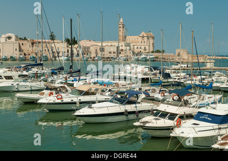 Marina und Kathedrale von Trani, Apulien, Italien Stockfoto