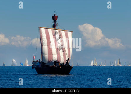 Hanse Kogge, Ubena von Bremen, Nachbildung des Bremer Kogge Schiff, Kieler Woche 2010, Kieler Förde, Schleswig-Holstein Stockfoto