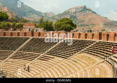 Griechische Theater in Taormina, Sizilien, Italien Stockfoto