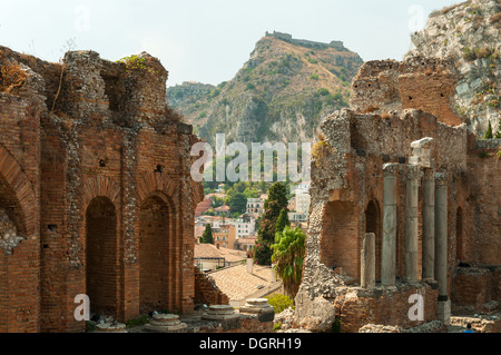 Griechische Theater in Taormina, Sizilien, Italien Stockfoto