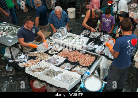 Der Fischmarkt, Catania, Sizilien, Italien Stockfoto