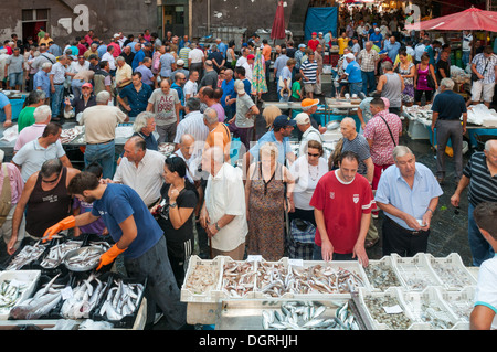 Der Fischmarkt, Catania, Sizilien, Italien Stockfoto