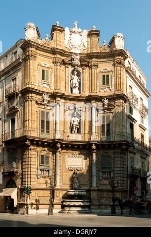 Quattro Canti, Palermo, Sizilien, Italien Stockfoto