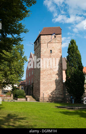 Pulverturm, Pulverturm, mittelalterlichen Turm, Eberbach, Rhein-Neckar-Kreis Bezirk, Baden-Württemberg Stockfoto
