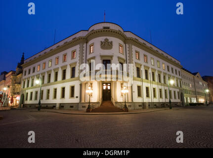 Hessischen Landtags, in der Nacht, Wiesbaden, die Hauptstadt, Hessen Stockfoto