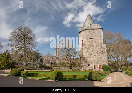 Blick auf die Burg der Stadt Josselin in Bretagne, Frankreich Stockfoto