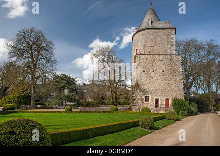 Blick auf die Burg der Stadt Josselin in Bretagne, Frankreich Stockfoto