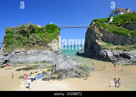 "Das Haus im Meer" Insel Strandhaus auf Towan Beach, Newquay, Cornwall, England, Vereinigtes Königreich Stockfoto