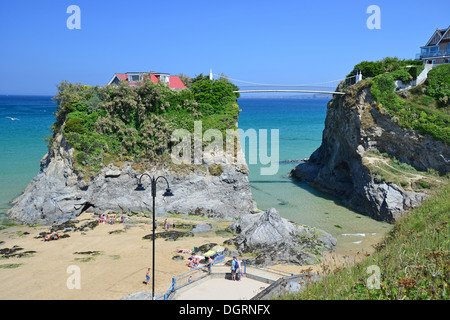 "Das Haus im Meer" Insel Strandhaus auf Towan Beach, Newquay, Cornwall, England, Vereinigtes Königreich Stockfoto