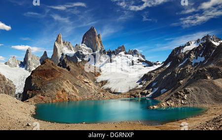 Laguna de Los Tres und Mount Fitz Roy, Nationalpark Los Glaciares, Patagonien, Argentinien Stockfoto