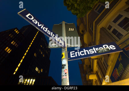 Straßenschilder, "Davidstrasse", 'Erichstraße', Rotlichtviertel, Reeperbahn, St. Pauli, Hamburg, Hamburg, Deutschland Stockfoto