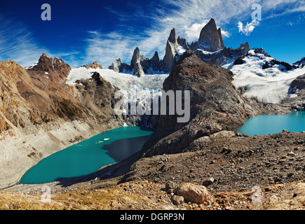 Laguna de Los Tres und Laguna Sucia, Patagonien, Argentinien Stockfoto