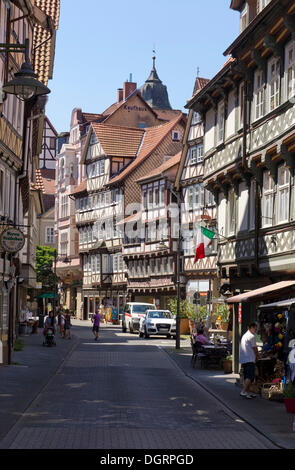 Altstadt mit Fachwerkhäusern, Hannoversch Münden, Niedersachsen, Deutschland Stockfoto