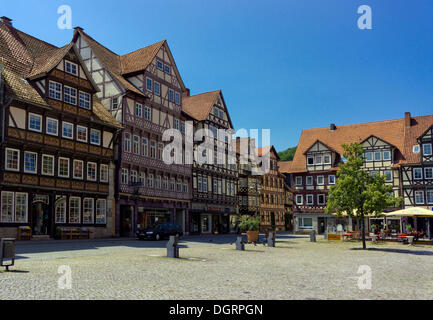 Altstadt mit Fachwerkhäusern, Hannoversch Münden, Niedersachsen, Deutschland Stockfoto