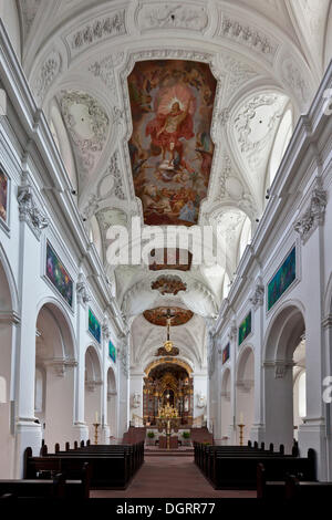 Das Kollegiatstift Neumuenster Stiftskirche, Bistum Würzburg, Kardinal-Döpfner-Platz-Platz, Würzburg, Bayern Stockfoto