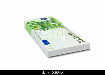 Bündel von 100 Euro-Banknoten Stockfoto
