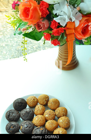 Cupcake Aromen auf einem Teller. Stockfoto