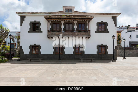 Altes Herrenhaus, Plaza de San Roque, Firgas, Gran Canaria, Kanarische Inseln, Spanien, Europa, PublicGround Stockfoto