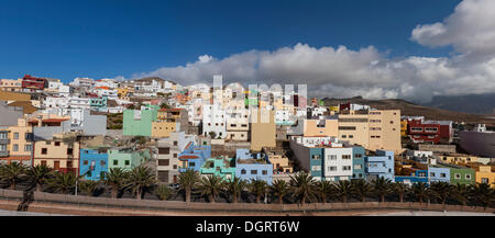 Bunte Häuser von Gáldar, Gran Canaria, Kanarische Inseln, Spanien, Europa, PublicGround Stockfoto