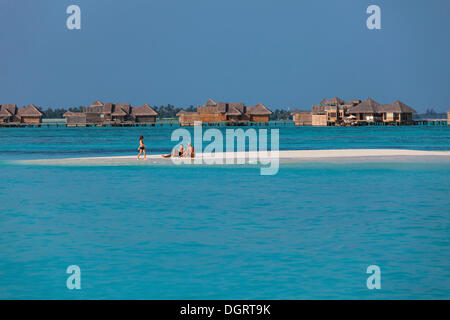 Blick auf das 5-Sterne-Luxus Six Senses Soneva Gili Resort & Spa, Lakanfushi, Nord Male Atoll, Republik Malediven, Indischer Ozean Stockfoto