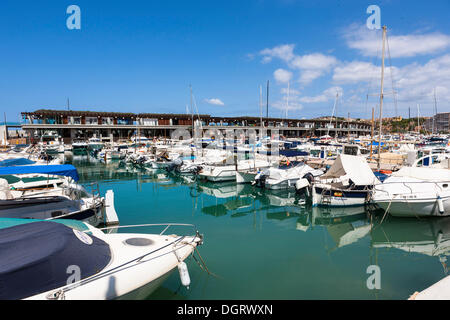 Yachthafen von Port Adriano, entworfen von Philippe Starck, Port Adriano, El Toro, Mallorca, Mallorca, Balearen, Spanien, Europa Stockfoto