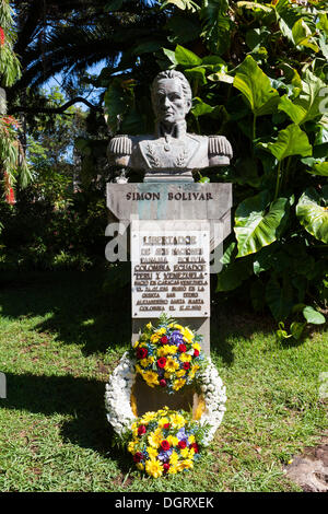 Denkmal von Simon Bolivar, in Jardim Municipal, Stadtpark im Zentrum von Funchal, Madeira, Funchal, Santa Luzia Stockfoto