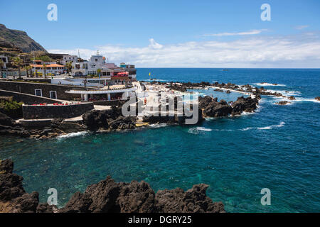 Meerwasser-Pool, Lanceiros, Porto Moniz, Madeira, Portugal Stockfoto