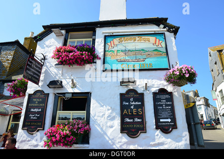 14. Jahrhundert Sloop Inn, Rückseite Lane, St. Ives, Cornwall, England, Vereinigtes Königreich Stockfoto