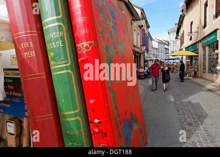 Buchen Sie Dorf Cuisery mit 15 antiken Buchhandlungen, Tournus, Burgunder Region, Departement Saône-et-Loire, Frankreich, Europa Stockfoto