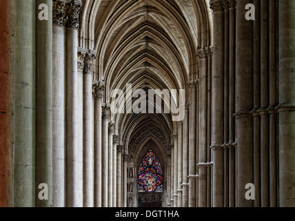 Kathedrale Notre-Dame von Reims, Seite Gang, Via Francigena, Departement Marne, Region Champagne-Ardenne, Frankreich, Europa Stockfoto
