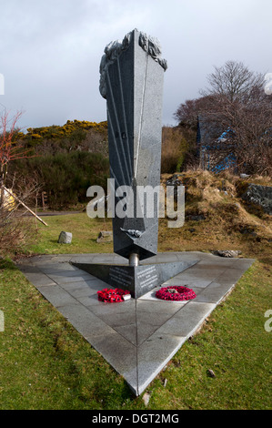 Die tschechische Denkmal am Arisaig, Highland, Schottland, Großbritannien.  Um die tschechoslowakischen Soldaten gedenken, die hier in 1941-43 ausgebildet. Stockfoto