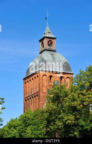 Turm der St.-Marien-Kirche-Kirche, ursprünglich ein Backsteinbau aus dem 13. Jahrhundert, der Turm wurde im Jahre 1819 umgebaut. Stockfoto