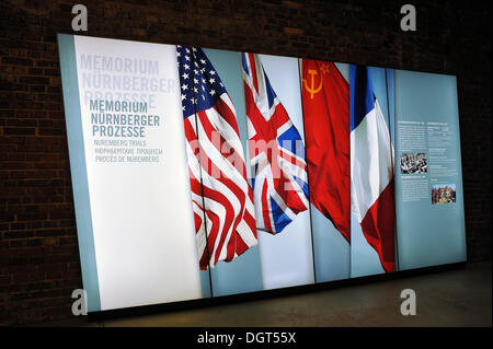 Lightboard für das Memorium Nürnberger Prozesse-Ausstellung in der Eingangshalle der Dokumentation Zentrum Nazi Party Rally Stockfoto