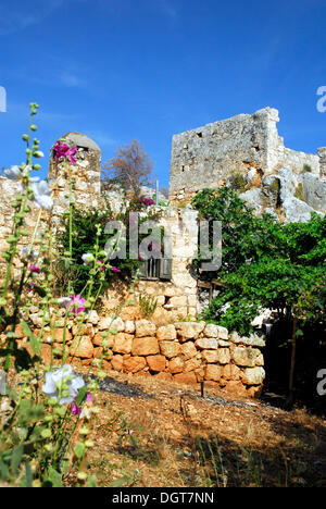 Das Dorf Kale, Kalekoey oder Simena, Kekova Bucht, Lykische Küste, Provinz Antalya, Mittelmeer, Türkei, Eurasien Stockfoto