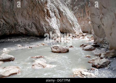 Saklikent Canyon-Naturpark, Esen Cay River Gorge, Rock Canyon in der Ak Daglar, Akdagi Berge Stockfoto