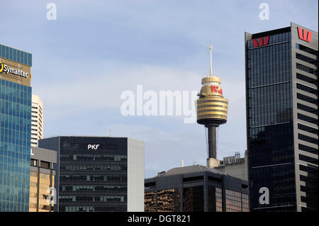 Sydney Tower, AMP-Fernsehturm, Central Business District, CBD, Sydney City, Sydney, New South Wales, NSW, Australien Stockfoto