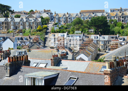 Blick über Dächer, St. Ives, Cornwall, England, Vereinigtes Königreich Stockfoto